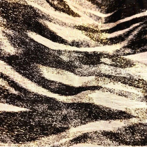 - Badgley Mischka CollectionZebra Print Dress Gold Black Size 6
